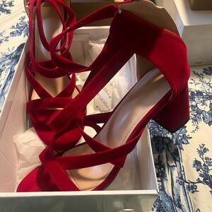 Elegant Red Strappy Heels
